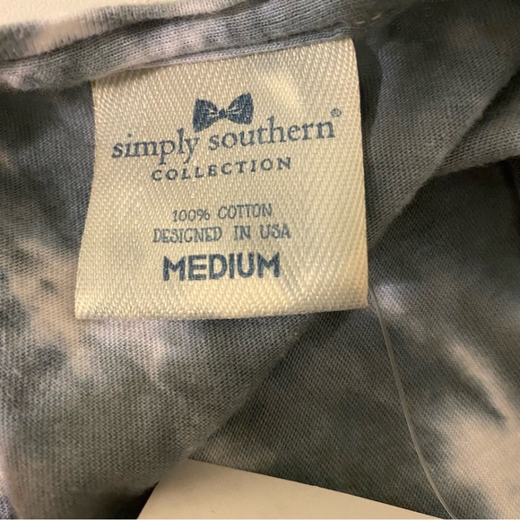 NWT Simply Southern Medium Pink Gray Tie Dye Lake Life Tank Top - Picture 6 of 8